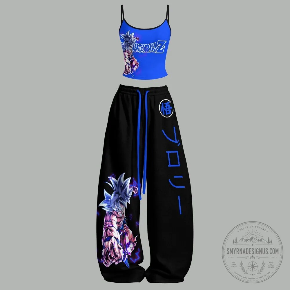 Dragon Ball Z Broly Super Saiyan Blue Goku Two-Piece Tank Top and Pants Set
