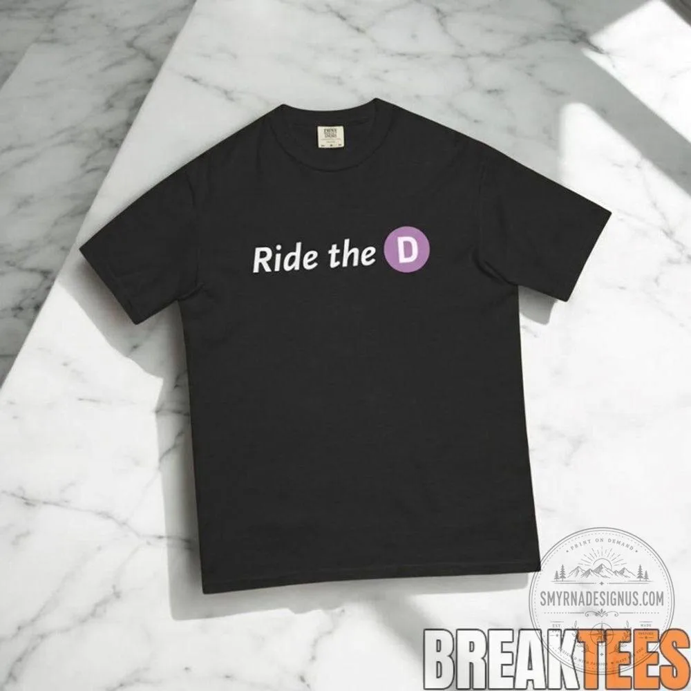 Ride the D Los Angeles Metro Subway Line Black Cotton T-Shirt