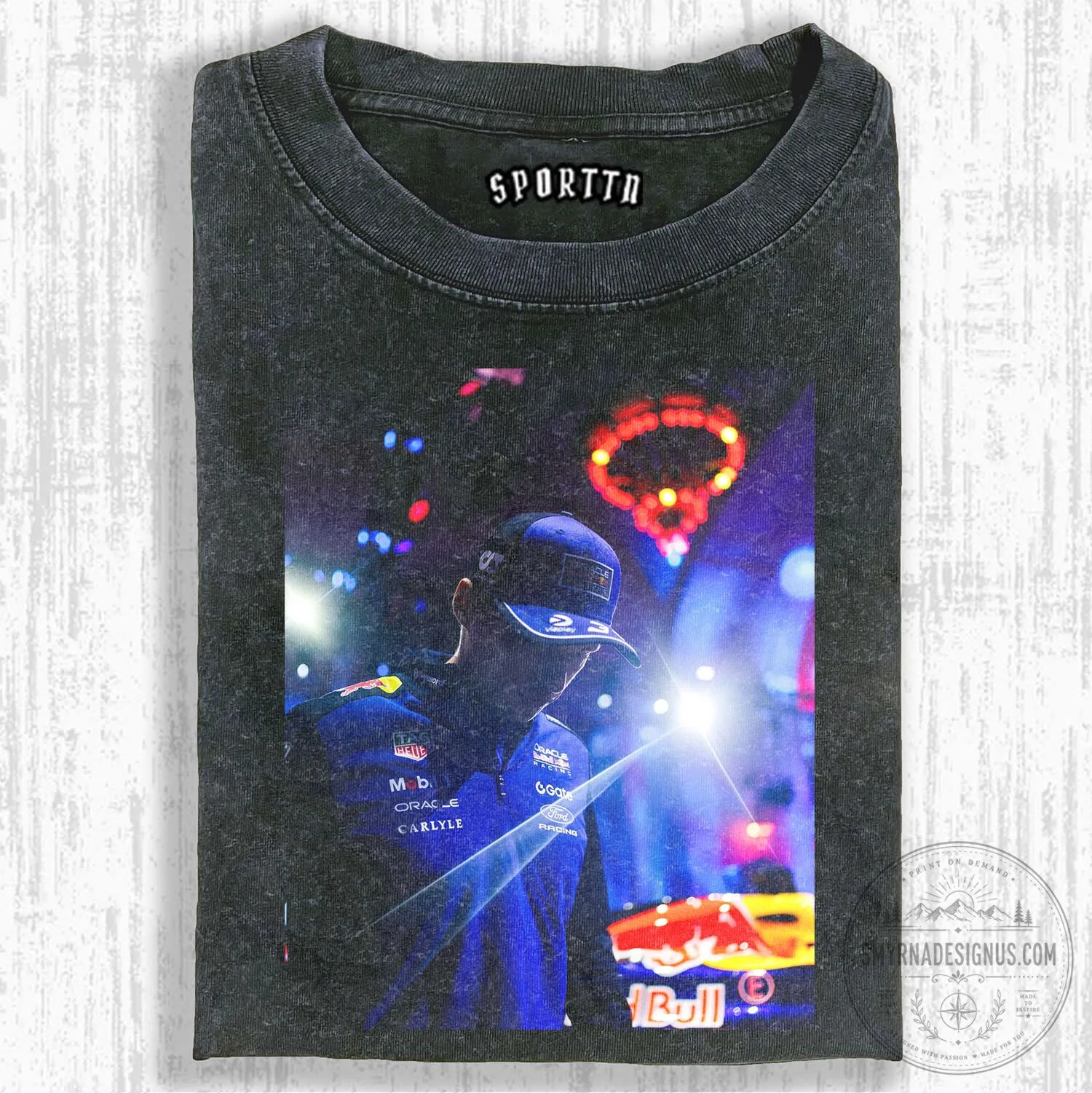 T-Shirt Featuring Max Verstappen, Formula One Racing Driver Portrait