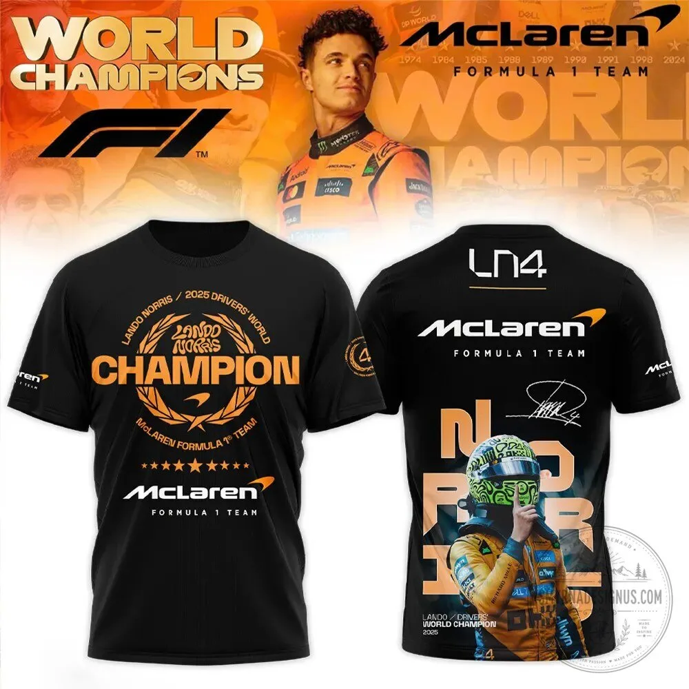 Lando Norris 2025 Drivers World Champion McLaren Formula 1 Team T-Shirt 1 Lando Norris 2025 Drivers World Champion McLaren Formula 1 Team T-Shirt