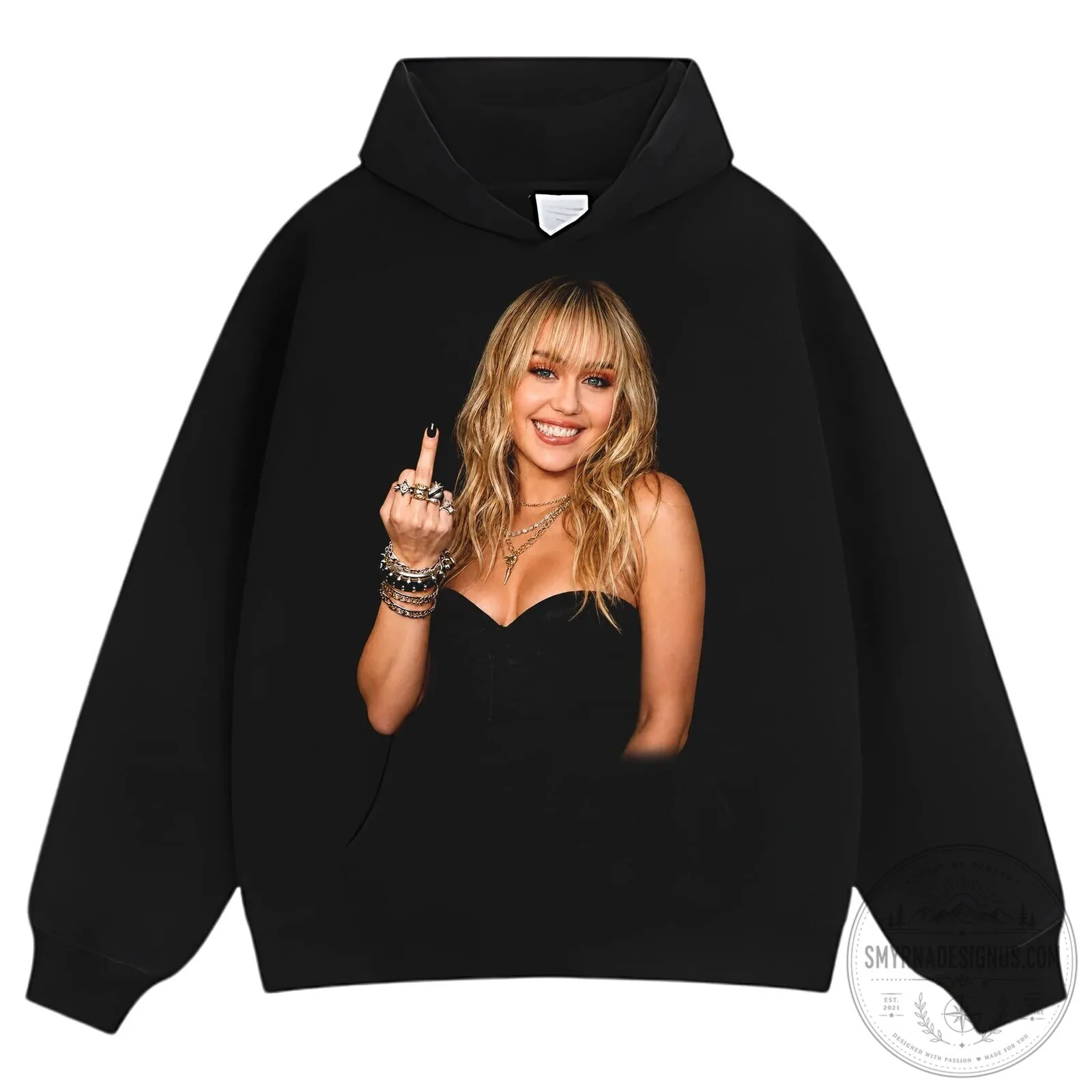 Vintage Black Graphic Tee featuring Miley Cyrus's Middle Finger Design 15 vintage black graphic tee featuring miley cyrus s middle finger design gallery 7