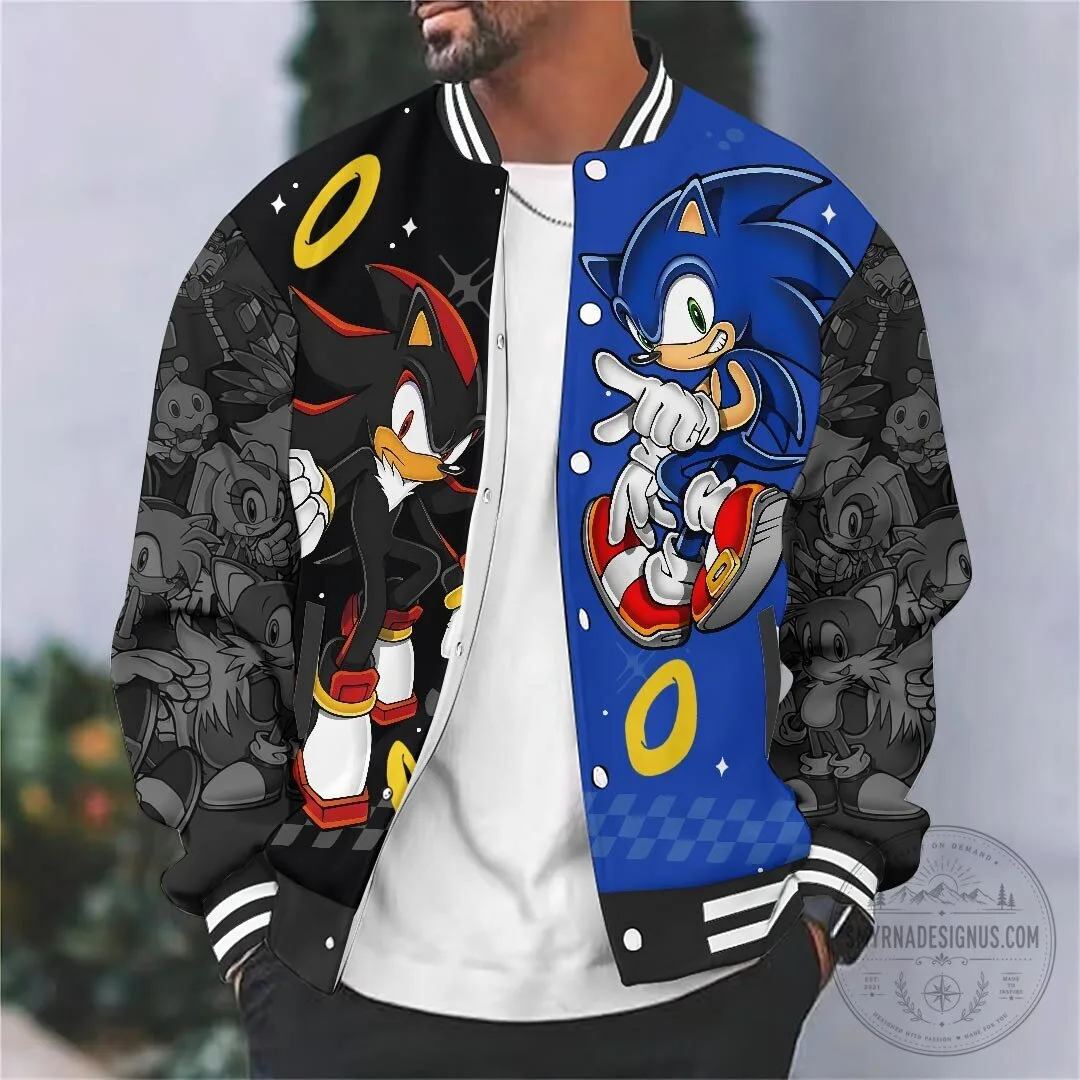Sonic The Hedgehog And Shadow The Hedgehog Varsity Jacket 4 Sonic The Hedgehog And Shadow The Hedgehog Varsity Jacket