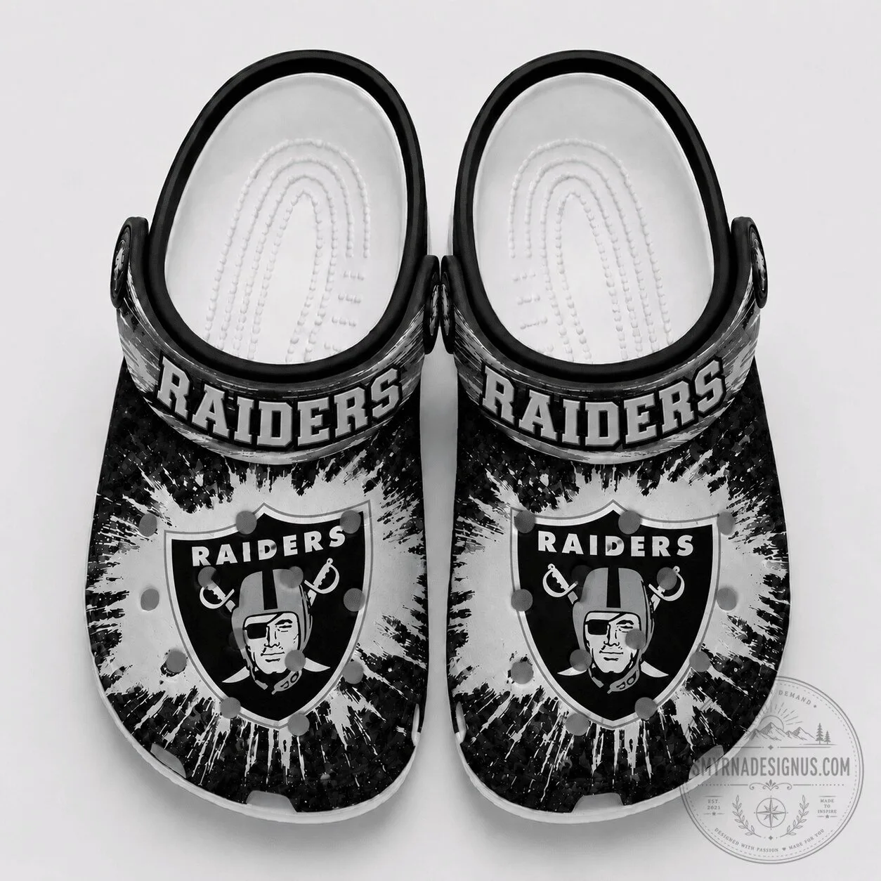 Las Vegas Raiders NFL Football Team Logo Splash Burst Fan Shoes