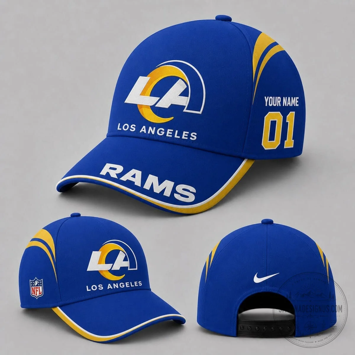 Los Angeles Rams Football Personalized Baseball Cap Hat