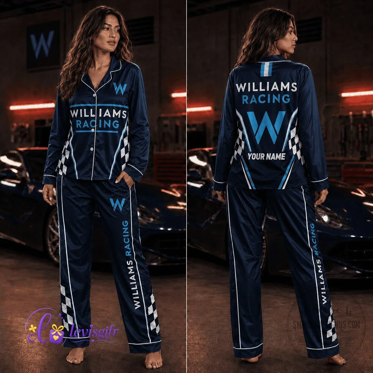 Williams Racing Fan Gift Pajamas Set for Men and Women 1 Williams Racing Fan Gift Pajamas Set for Men and Women