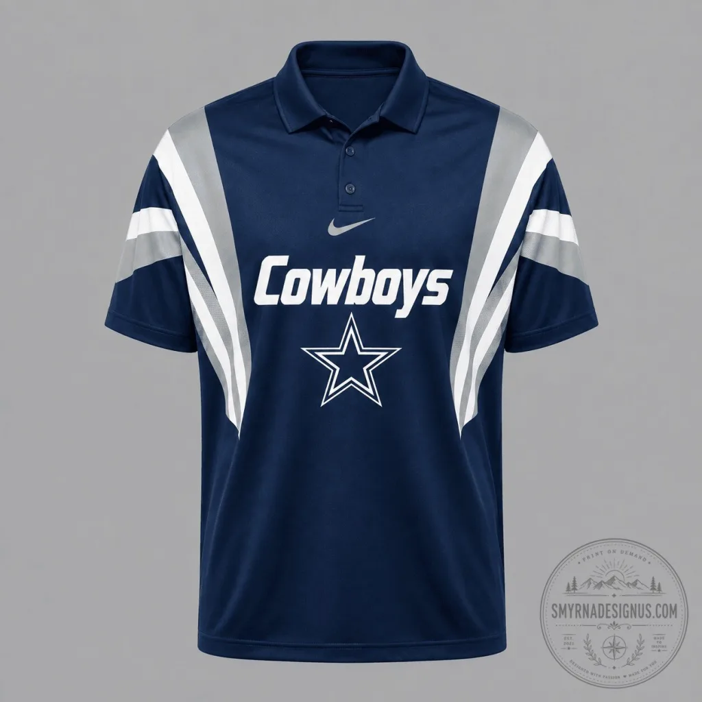 Dallas Cowboys National Football League Team Navy Blue Polo Shirt Dallas Cowboys National Football League Team Navy Blue Polo Shirt