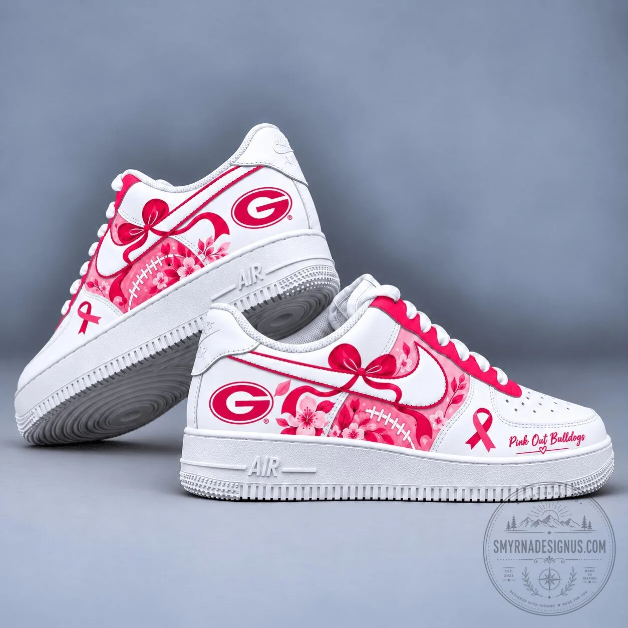 Georgia Bulldogs Pink Out Breast Cancer Awareness Sneakers