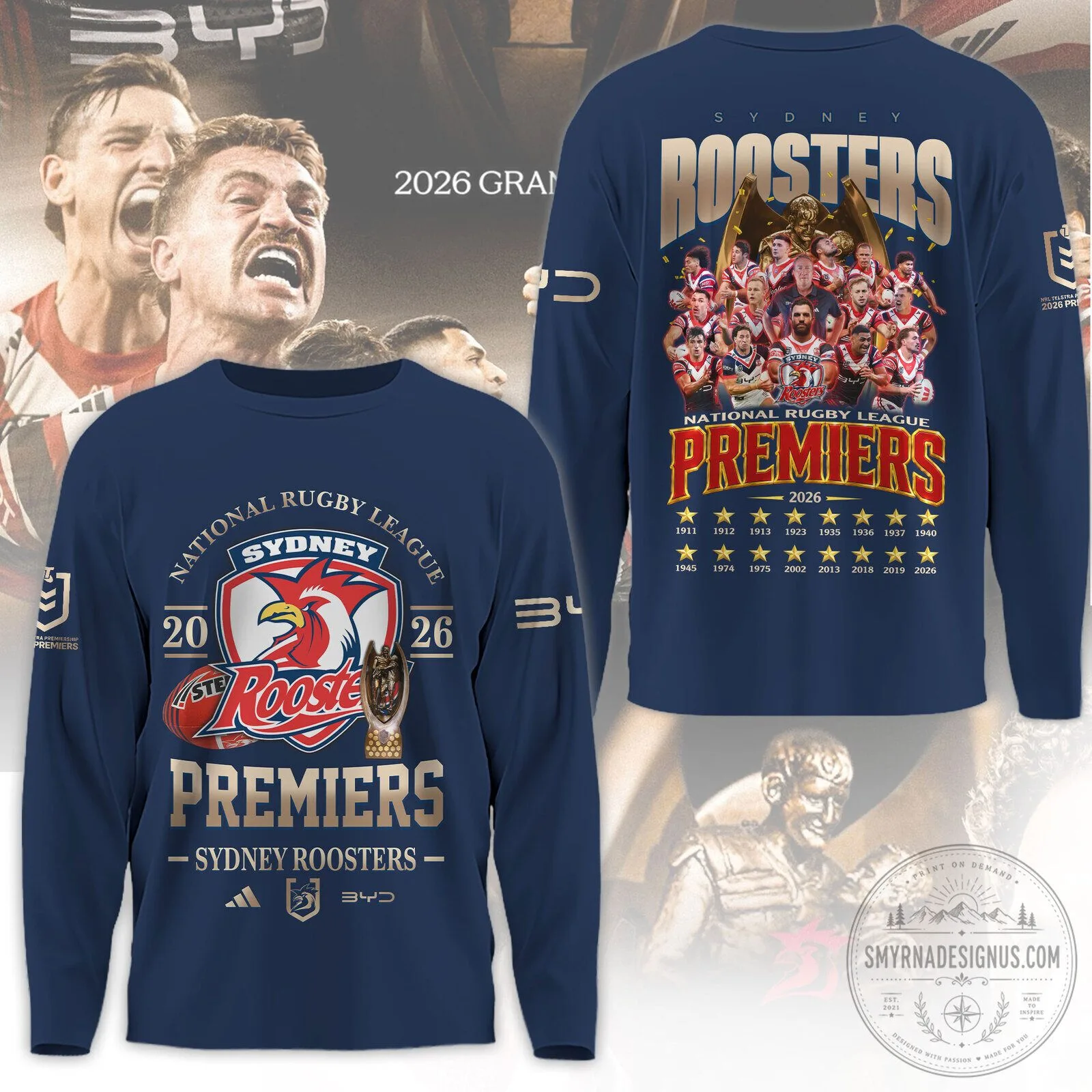 Sydney Roosters National Rugby League Premiers 2026 Long Sleeve Shirt