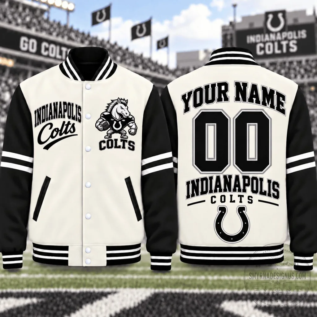 Indianapolis Colts Personalized Name and Number Varsity Jacket Indianapolis Colts Personalized Name and Number Varsity Jacket