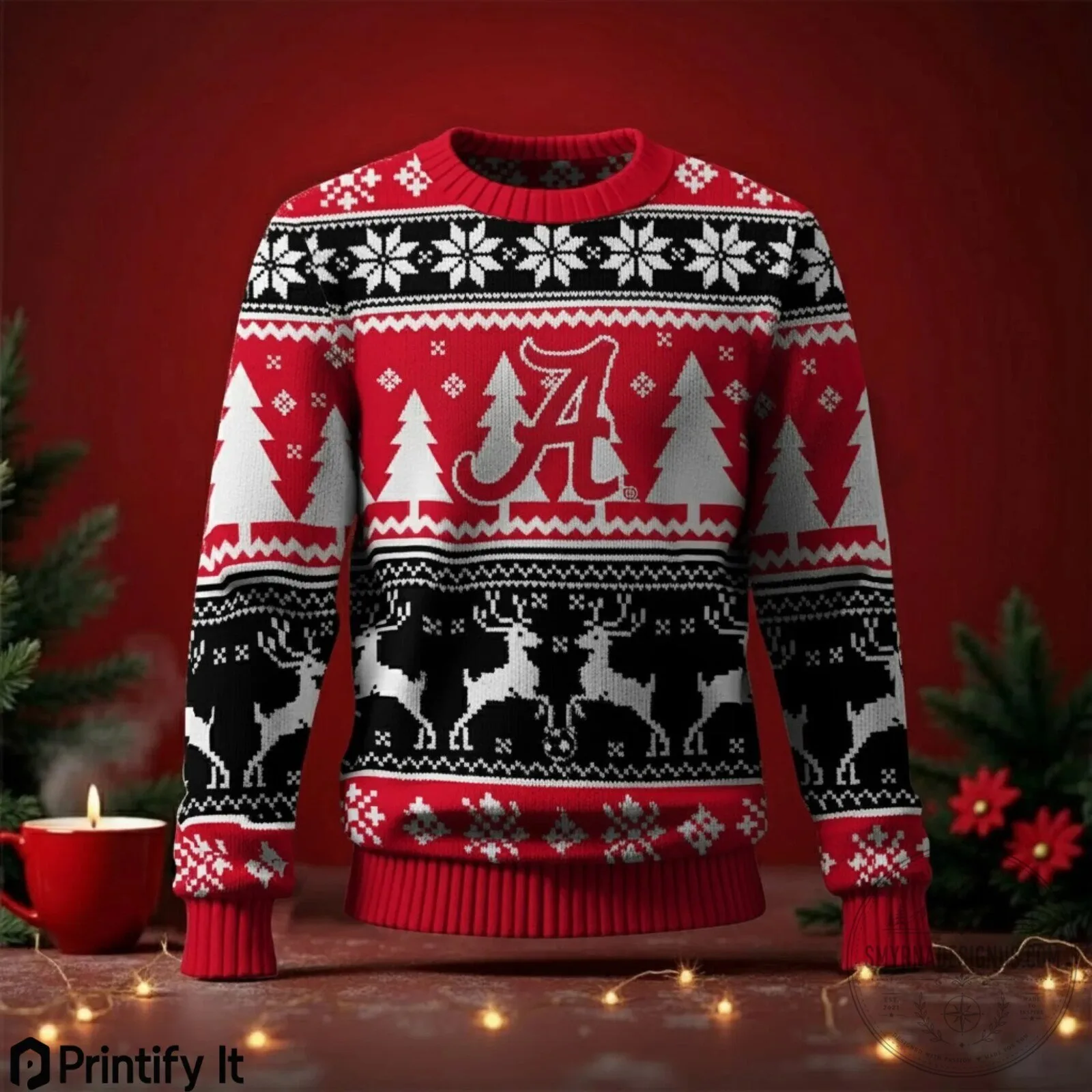 Alabama Crimson Tide Christmas Ugly Sweater Holiday Pullover