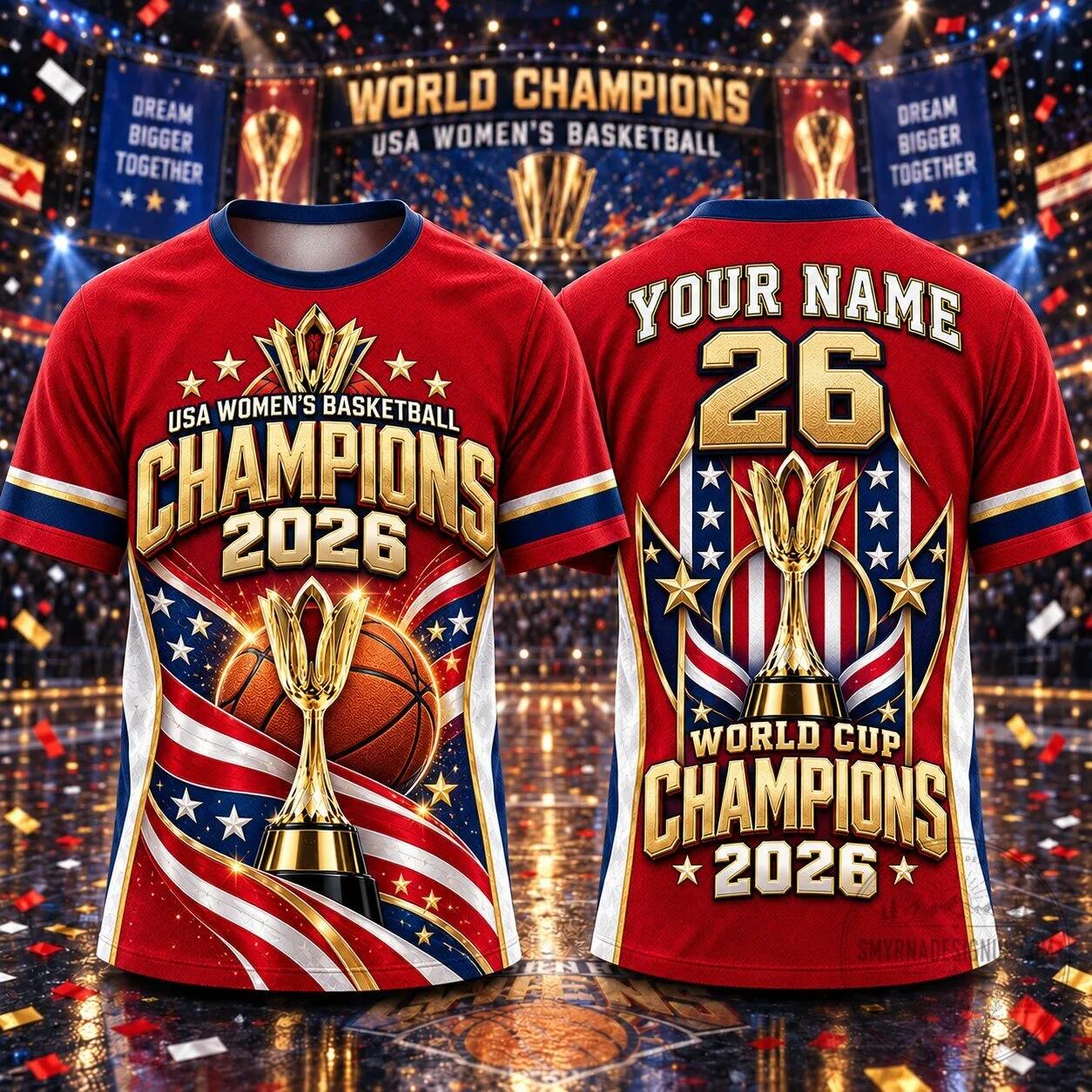 USA Women's Basketball World Cup Champions 2026 Basketball Fan Shirt