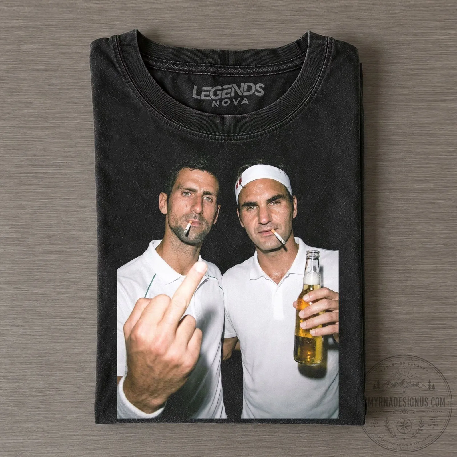 Novak Djokovic and Roger Federer Vintage Tennis Legends T-shirt