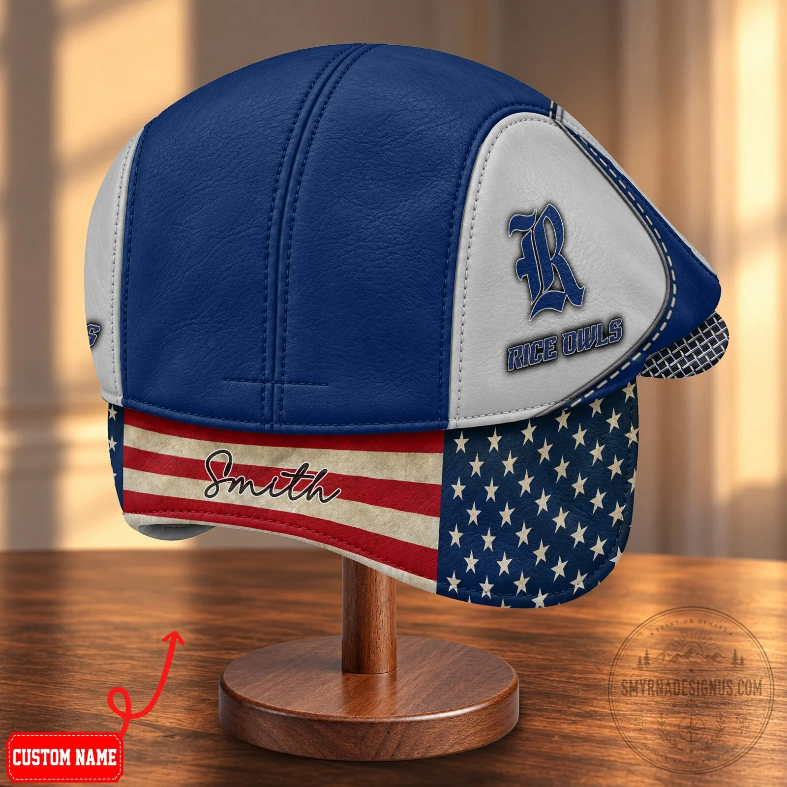 Rice Owls NCAA Flat Cap with Foldable Ear Flaps 8 Rice Owls NCAA Flat Cap with Foldable Ear Flaps