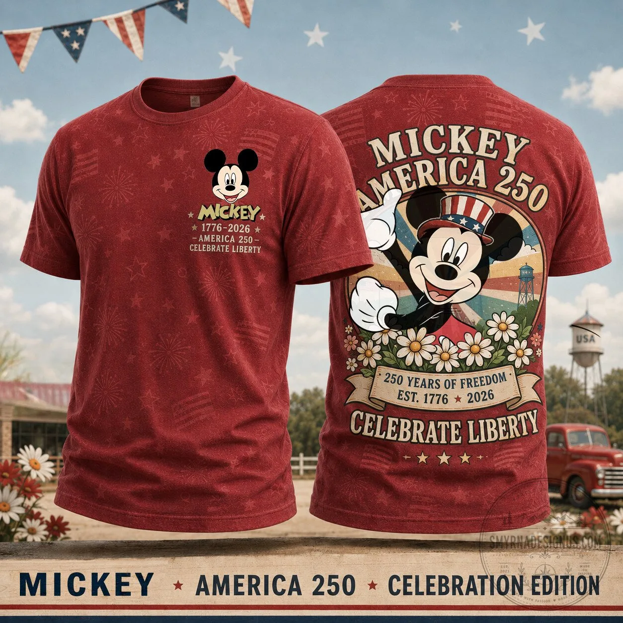 Fourth of July Mickey America 250 Years of Freedom Celebrate Liberty T-Shirt