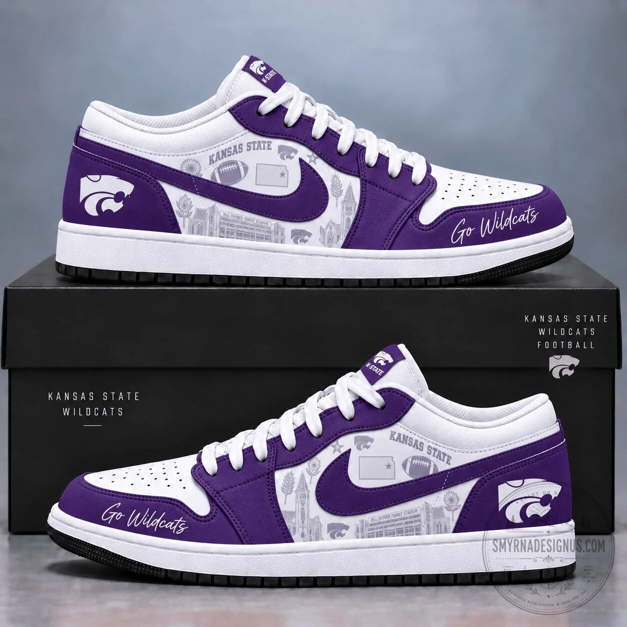 Kansas State Wildcats Football Team Sports Fan Sneakers Shoes