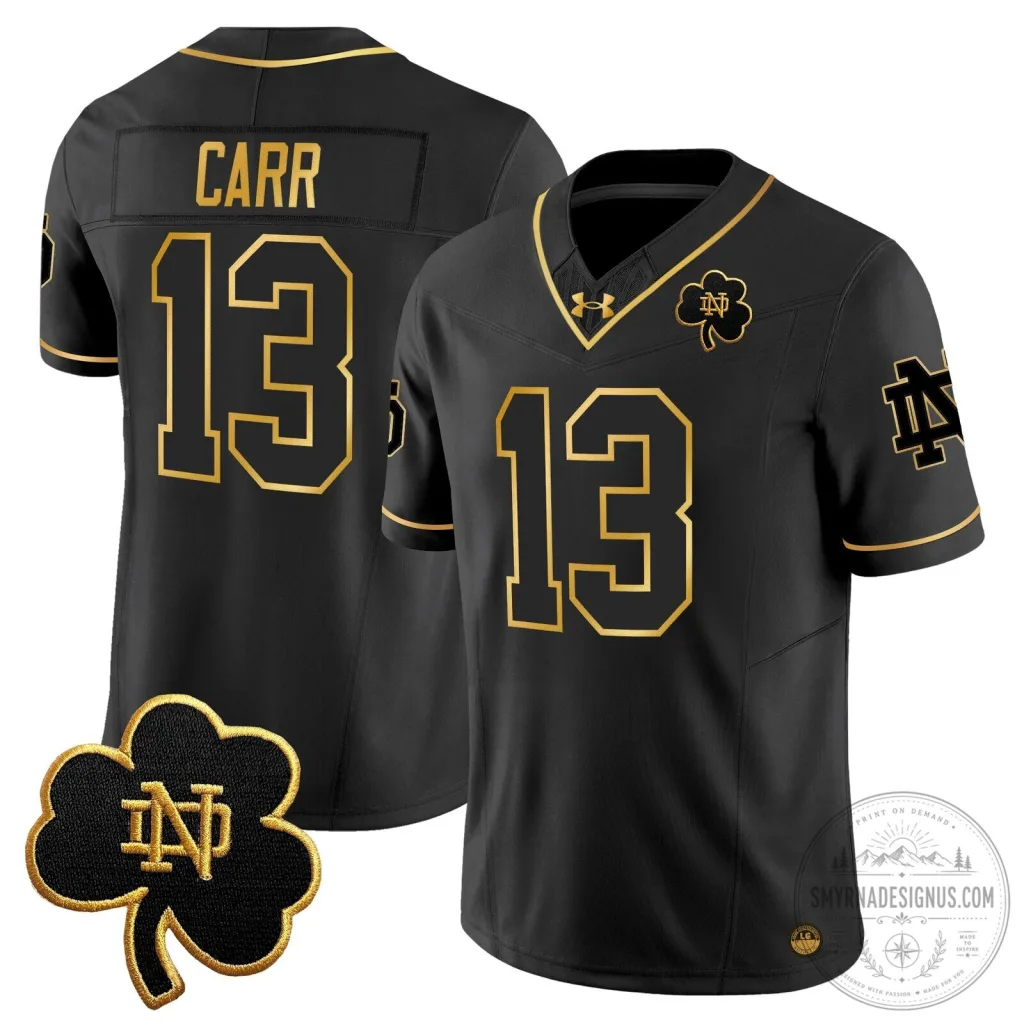 Notre Dame Fighting Irish Black Gold Football Jersey Notre Dame Fighting Irish Black Gold Football Jersey
