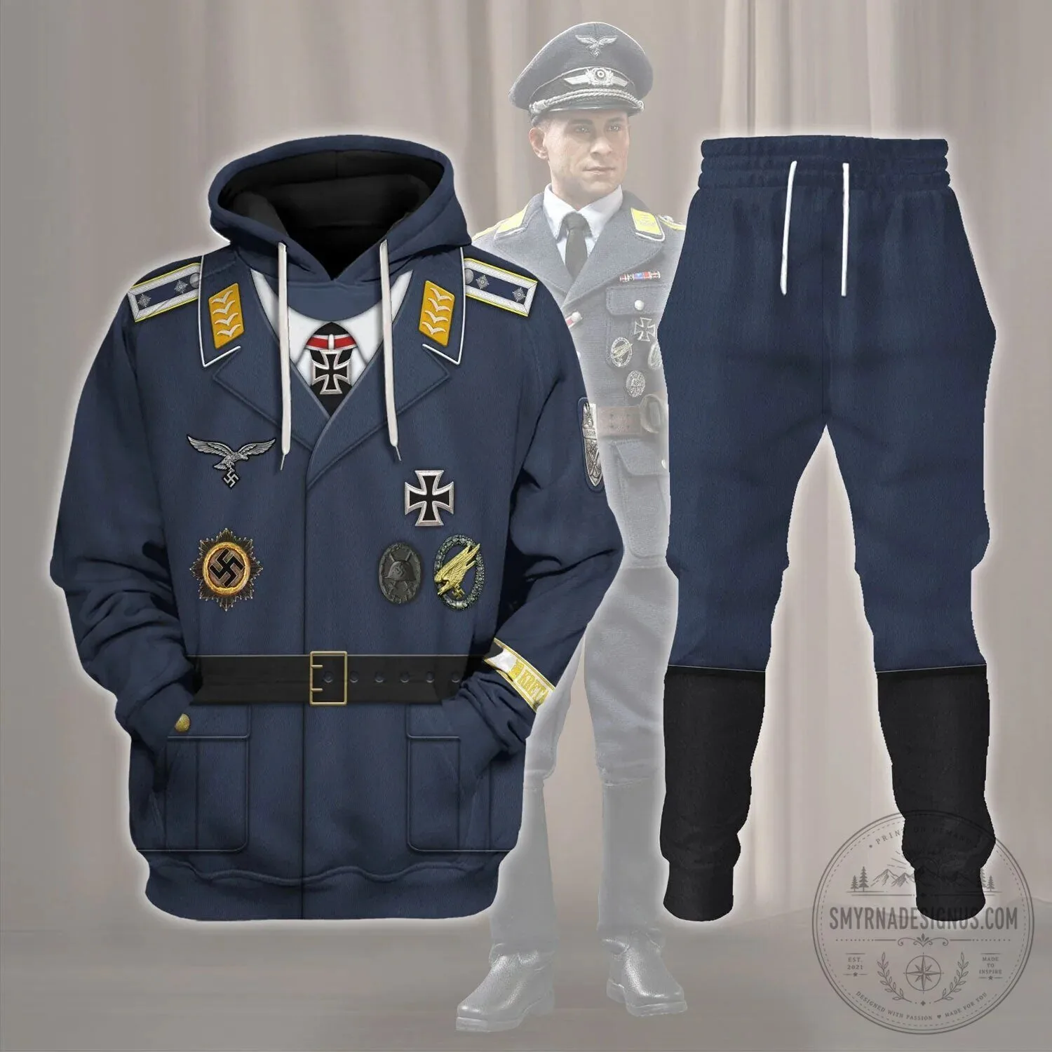 World War II German Luftwaffe Ernst Udet Generalfeldmarschall Uniform Hoodie