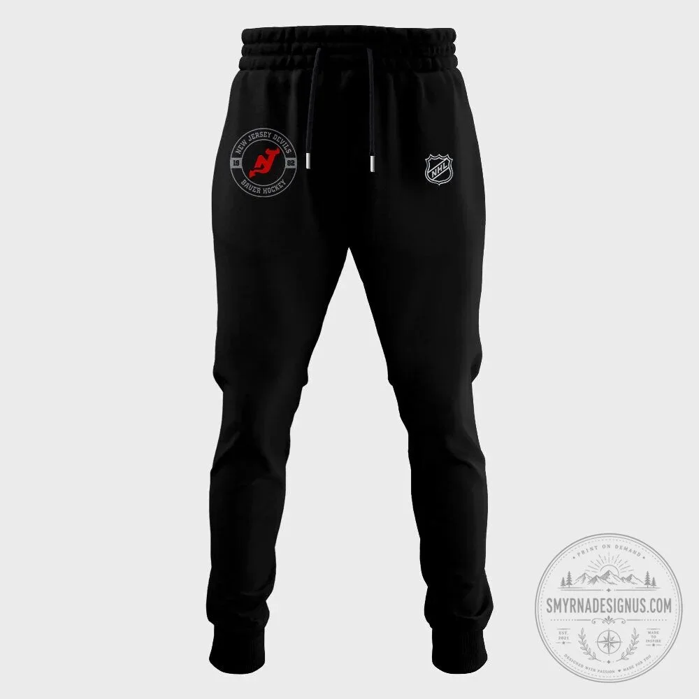 New Jersey Devils Bauer Hockey 1982 Logo Black Short Sleeve T-Shirt 4 New Jersey Devils Bauer Hockey 1982 Logo Black Short Sleeve T-Shirt