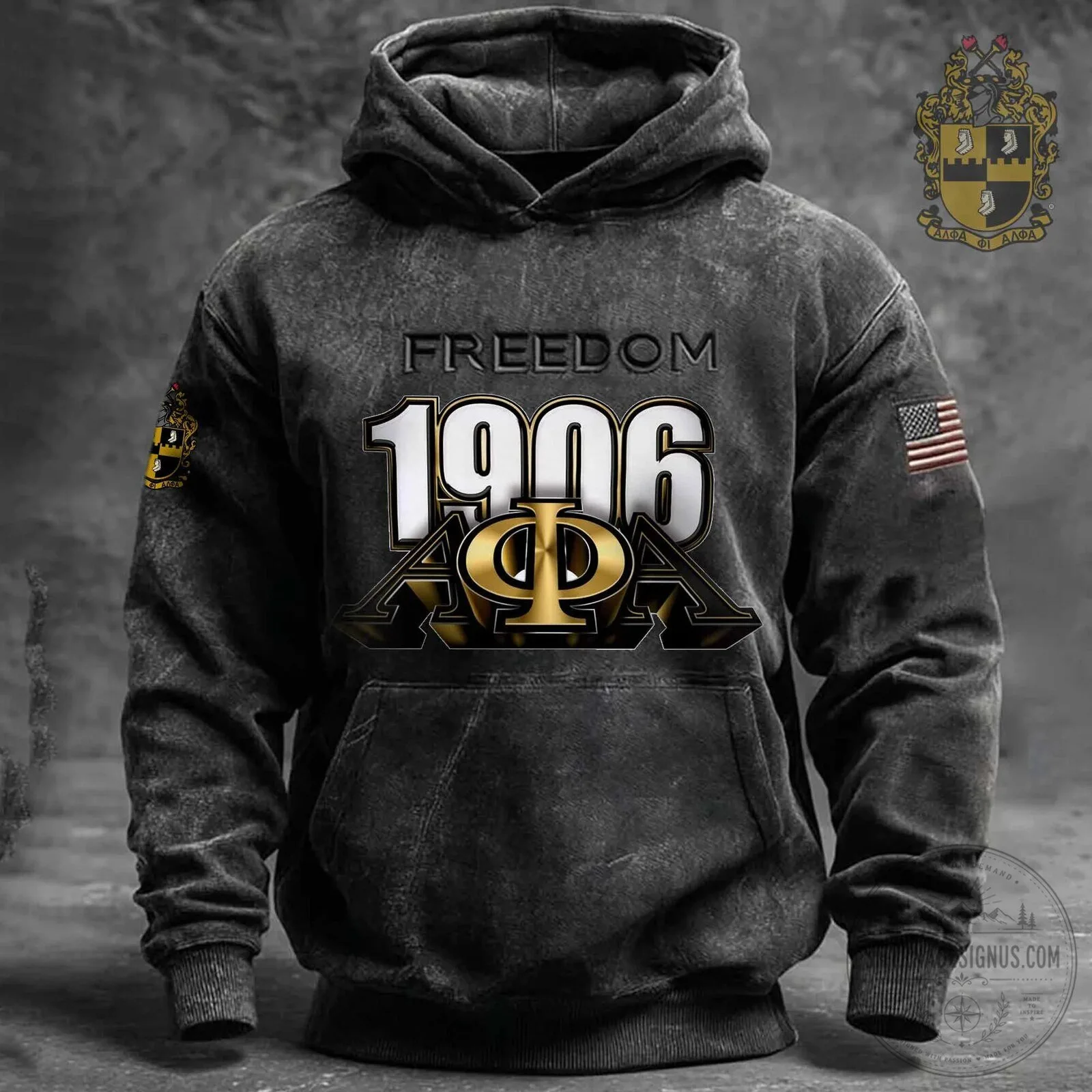 Alpha Phi Alpha Fraternity Incorporated Freedom 1906 Black Hoodie