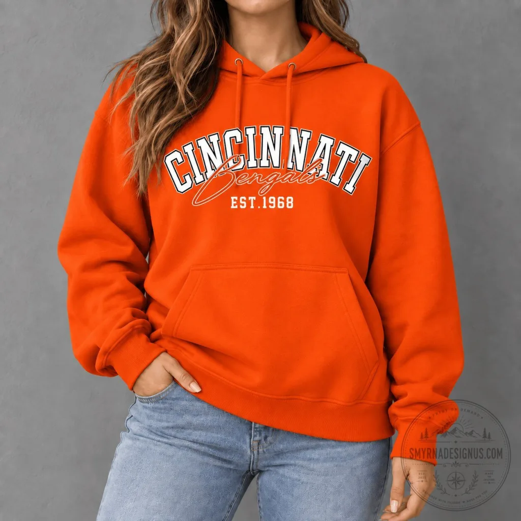 Cincinnati Bengals Established 1968 Football Team Hoodie Cincinnati Bengals Established 1968 Football Team Hoodie
