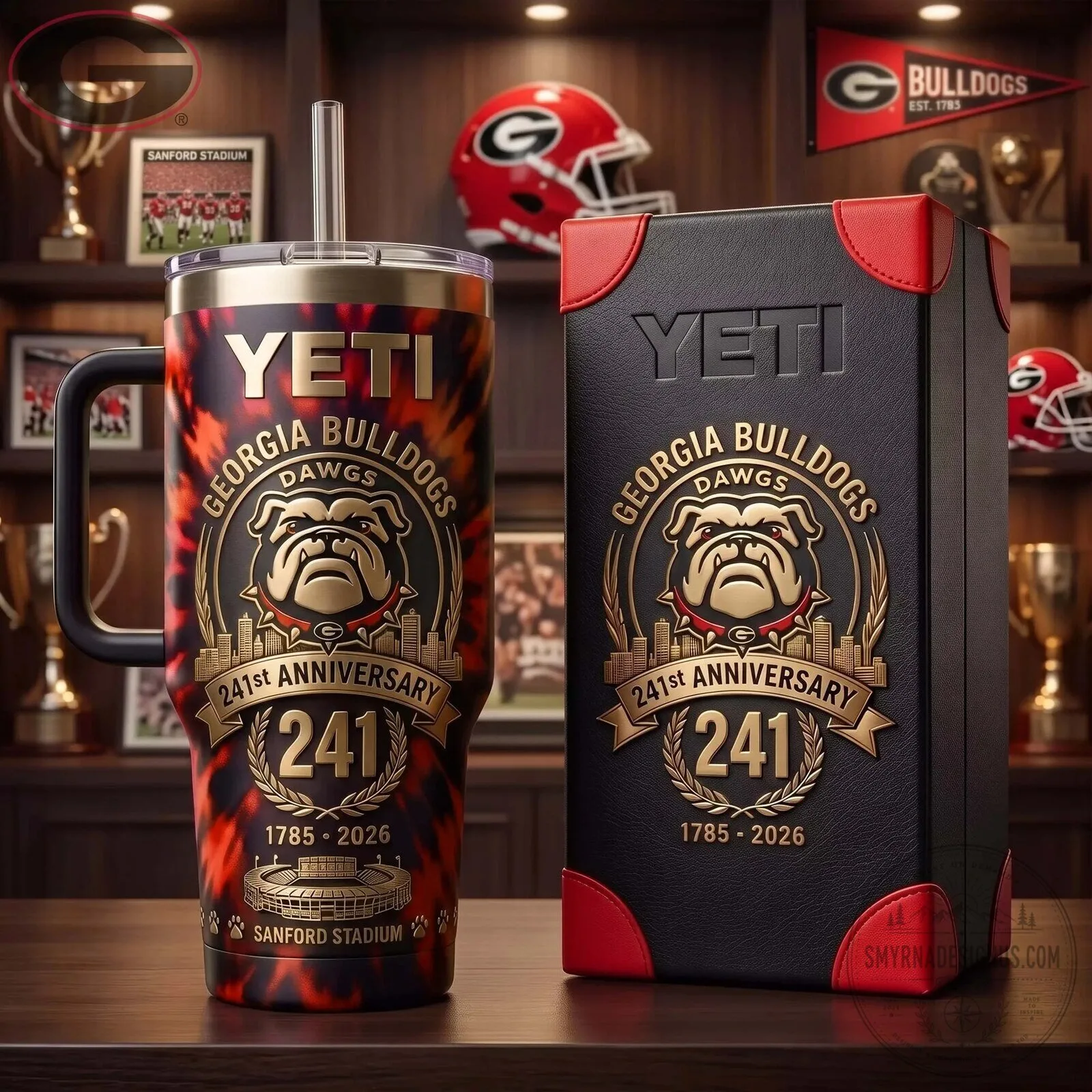 Sanford Stadium Handle Tumbler for 241st Anniversary of Georgia Bulldogs