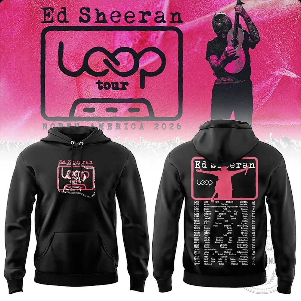 Ed Sheeran Loop Tour 2026 North America Concert Dates Black Hoodie 1 Ed Sheeran Loop Tour 2026 North America Concert Dates Black Hoodie