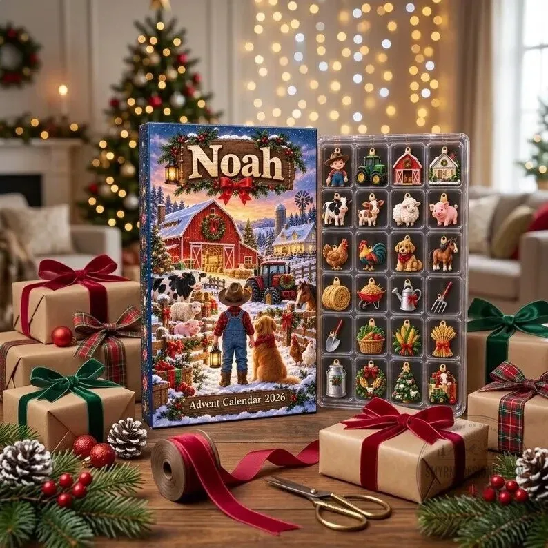 Personalized Farm Animals Christmas Advent Calendar 2026 with 24 Ornaments 15 Personalized Farm Animals Christmas Advent Calendar 2026 with 24 Ornaments