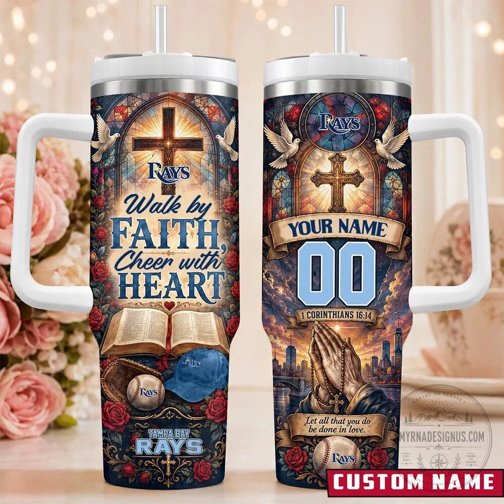 Tampa Bay Rays Baseball Personalized Christian Faith Tumbler