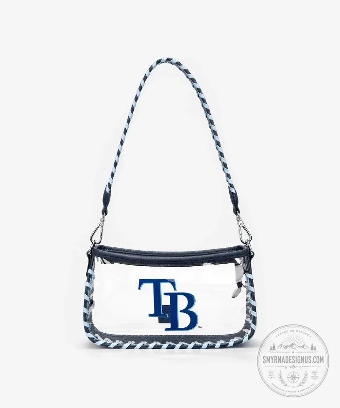 Tampa Bay Rays Baseball Clear Crossbody Bag with Braided Strap