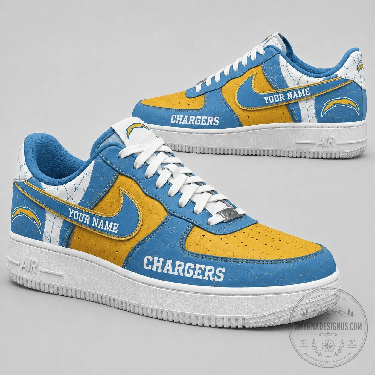 Los Angeles Chargers Personalized Low Top Air Force Shoes