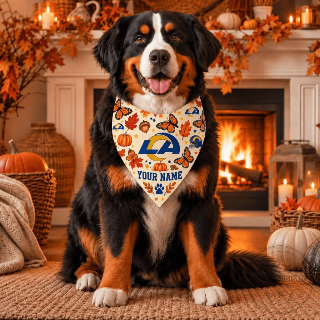 Los Angeles Rams Personalized Pet Bandana Los Angeles Rams Personalized Pet Bandana