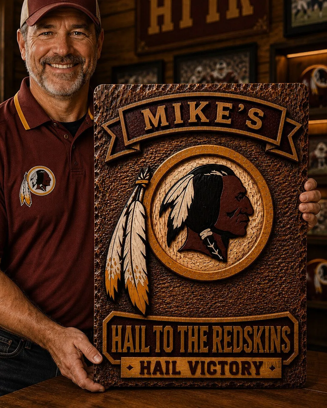 Washington Redskins Mike's Hail to the Redskins Hail Victory Wooden Wall Art 5 washington redskins mike s hail to the redskins hail victory wooden wall art gallery 2