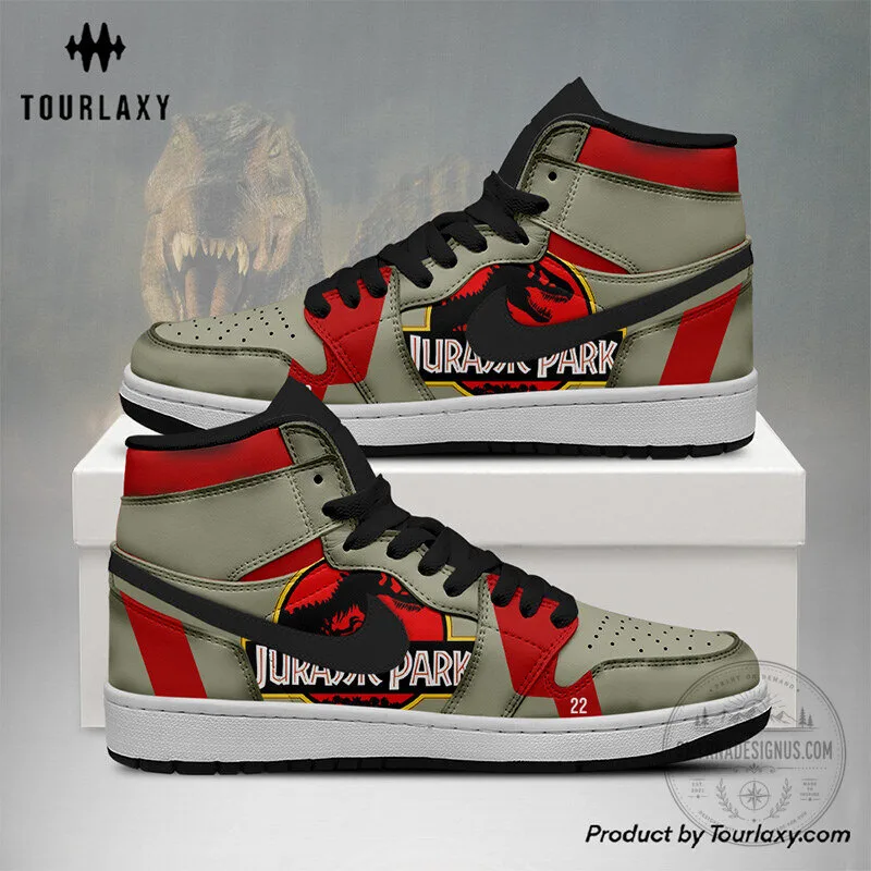 Jurassic Park Logo High Top Sneakers Custom Movie Fan Shoes