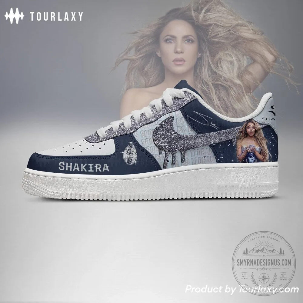 Shakira Music Artist Custom Blue and White Sneakers Shoes 4 Shakira Music Artist Custom Blue and White Sneakers Shoes