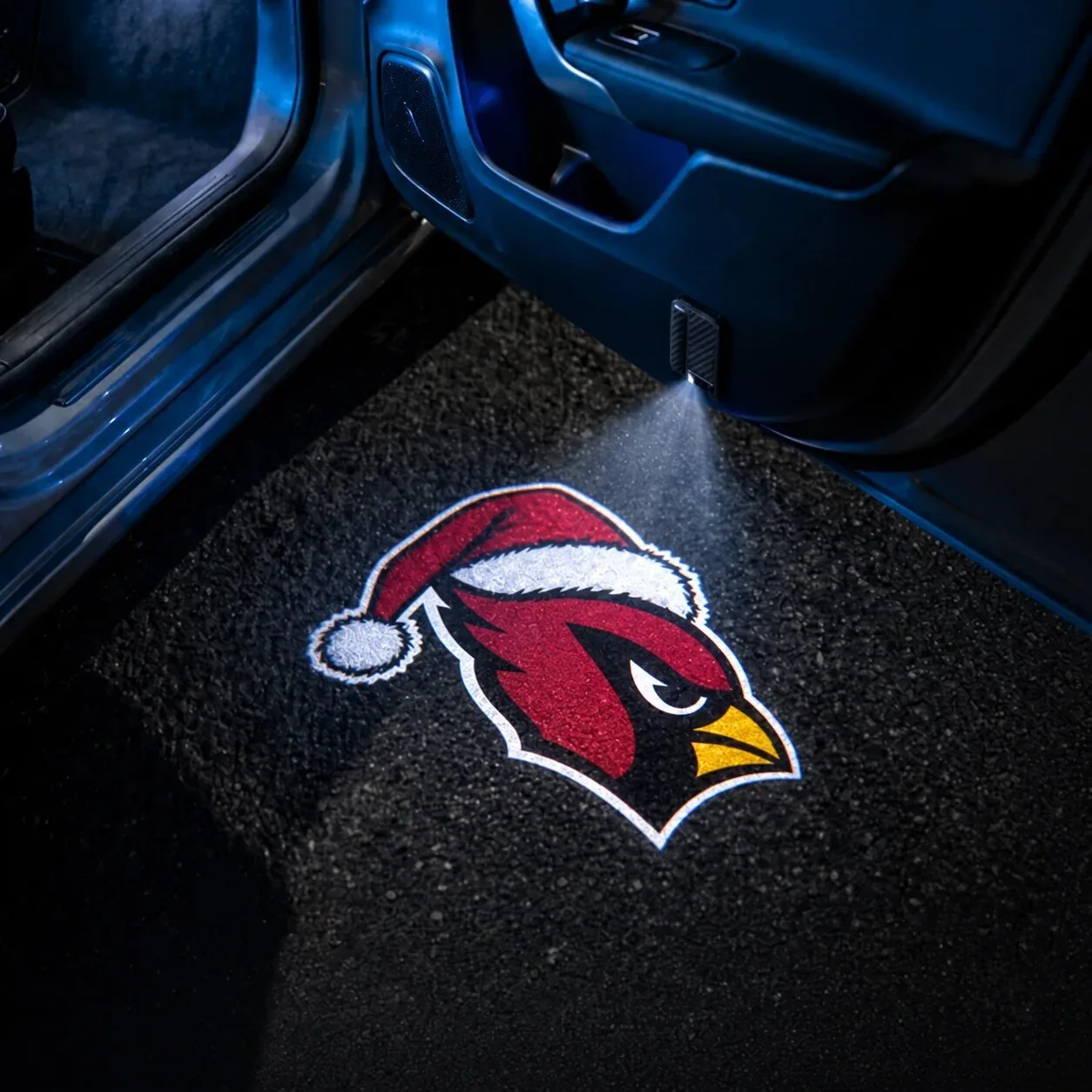 Santa Hat Car Door Projector Light for Arizona Cardinals Christmas