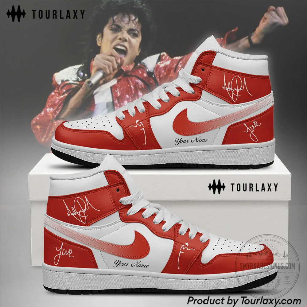 Michael Jackson Red Signature High-Top Sneakers 3 Michael Jackson Red Signature High-Top Sneakers