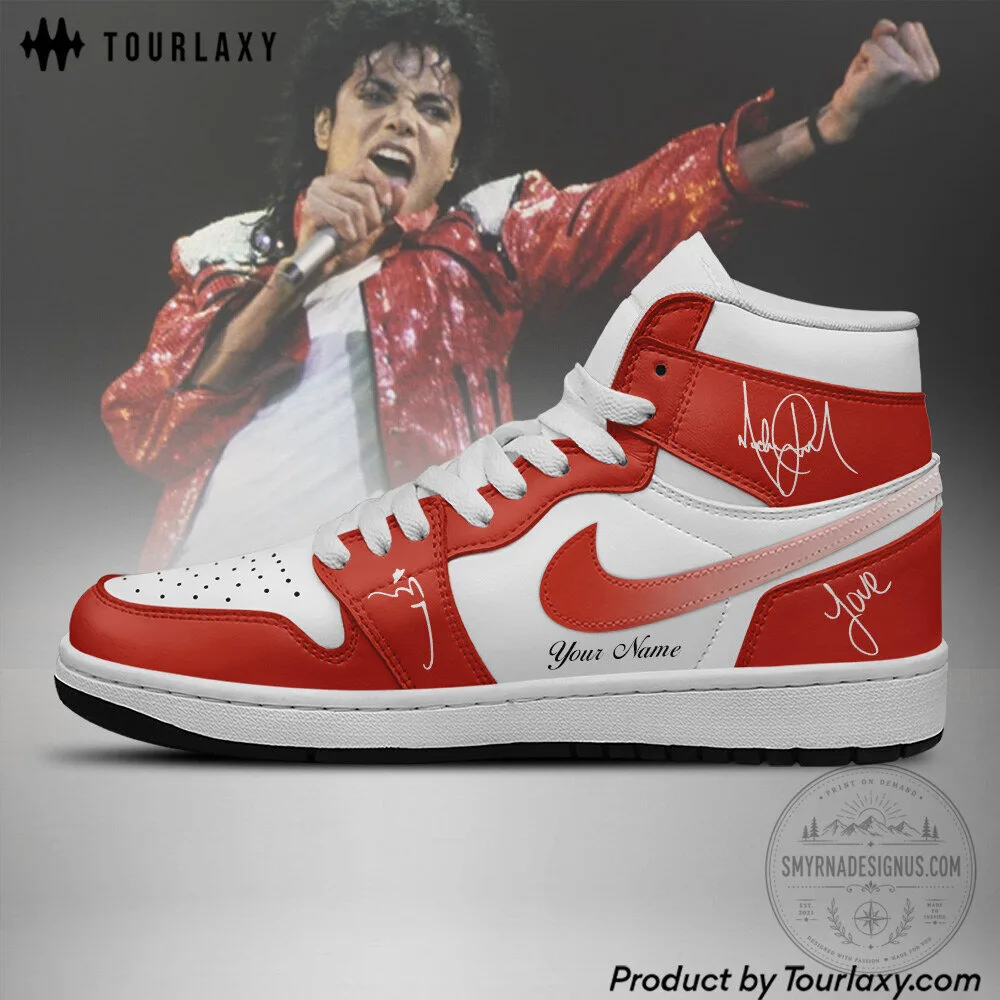 Michael Jackson Red Signature High-Top Sneakers 4 Michael Jackson Red Signature High-Top Sneakers