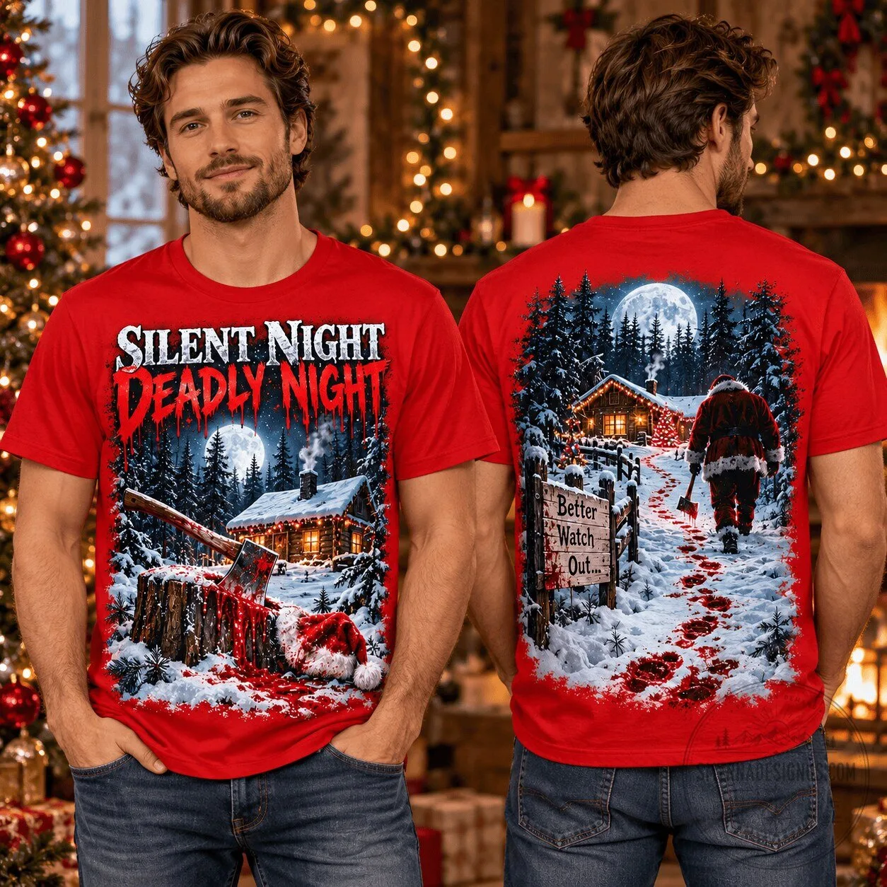 Christmas Slasher T-Shirt for Silent Night Deadly Night Horror Film Fans