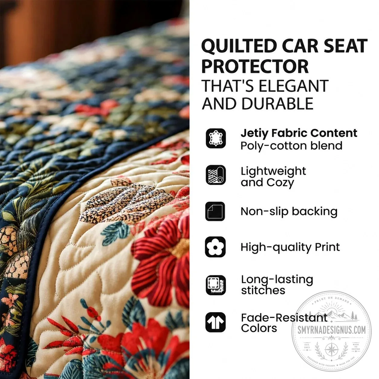 Rustic Forest Patchwork Wildlife Quilted Car Seat Cover Protector 7 Rustic Forest Patchwork Wildlife Quilted Car Seat Cover Protector