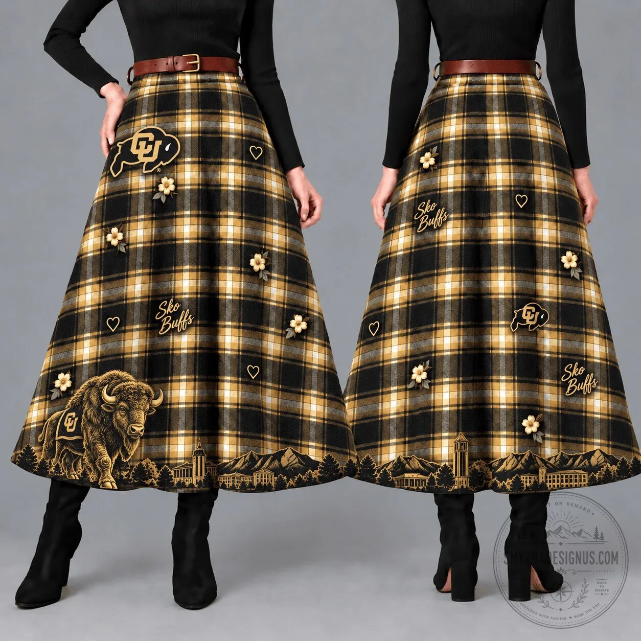 Colorado Buffaloes Women's Plaid Maxi Skirt
