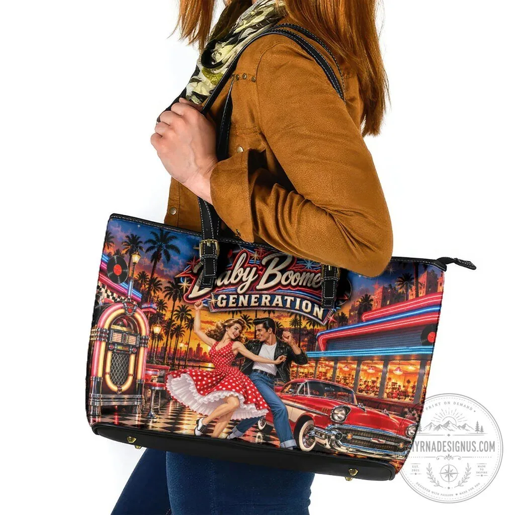 Baby Boomer Generation 1950s Rock and Roll Diner Scene Tote Bag