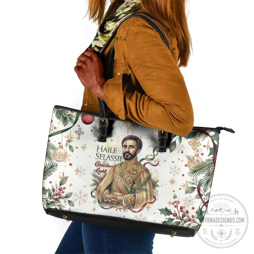 Haile Selassie Christmas Light Royal Ethiopian Orthodox Vintage Style Tote Bag