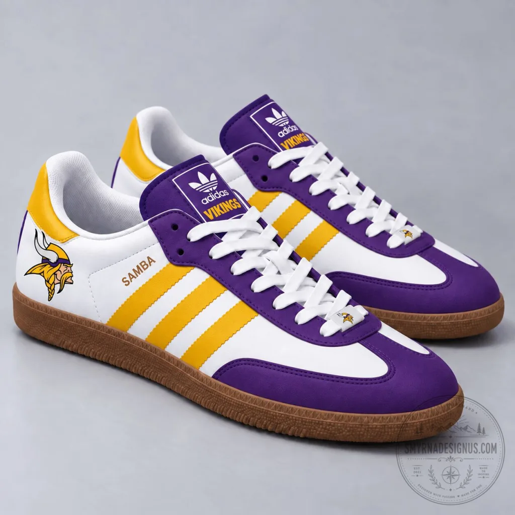 Minnesota Vikings NFL Team Pride Adidas Samba Style Shoes Minnesota Vikings NFL Team Pride Adidas Samba Style Shoes