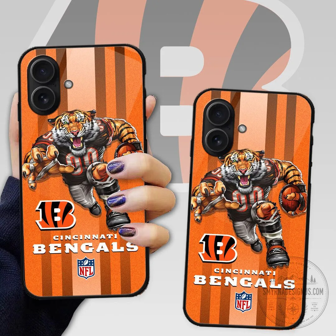 Cincinnati Bengals Football Team Mascot NFL Orange Striped Phone Case