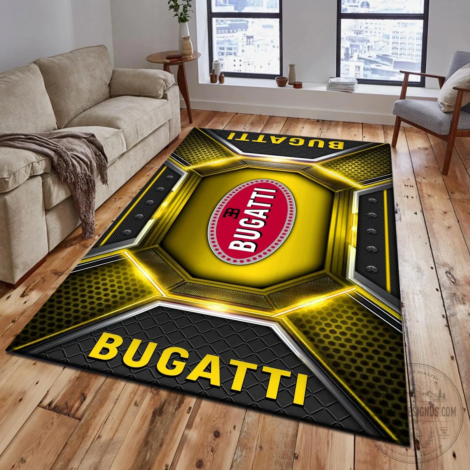 Bugatti Logo Racing Car Fan Area Rug 9 Bugatti Logo Racing Car Fan Area Rug