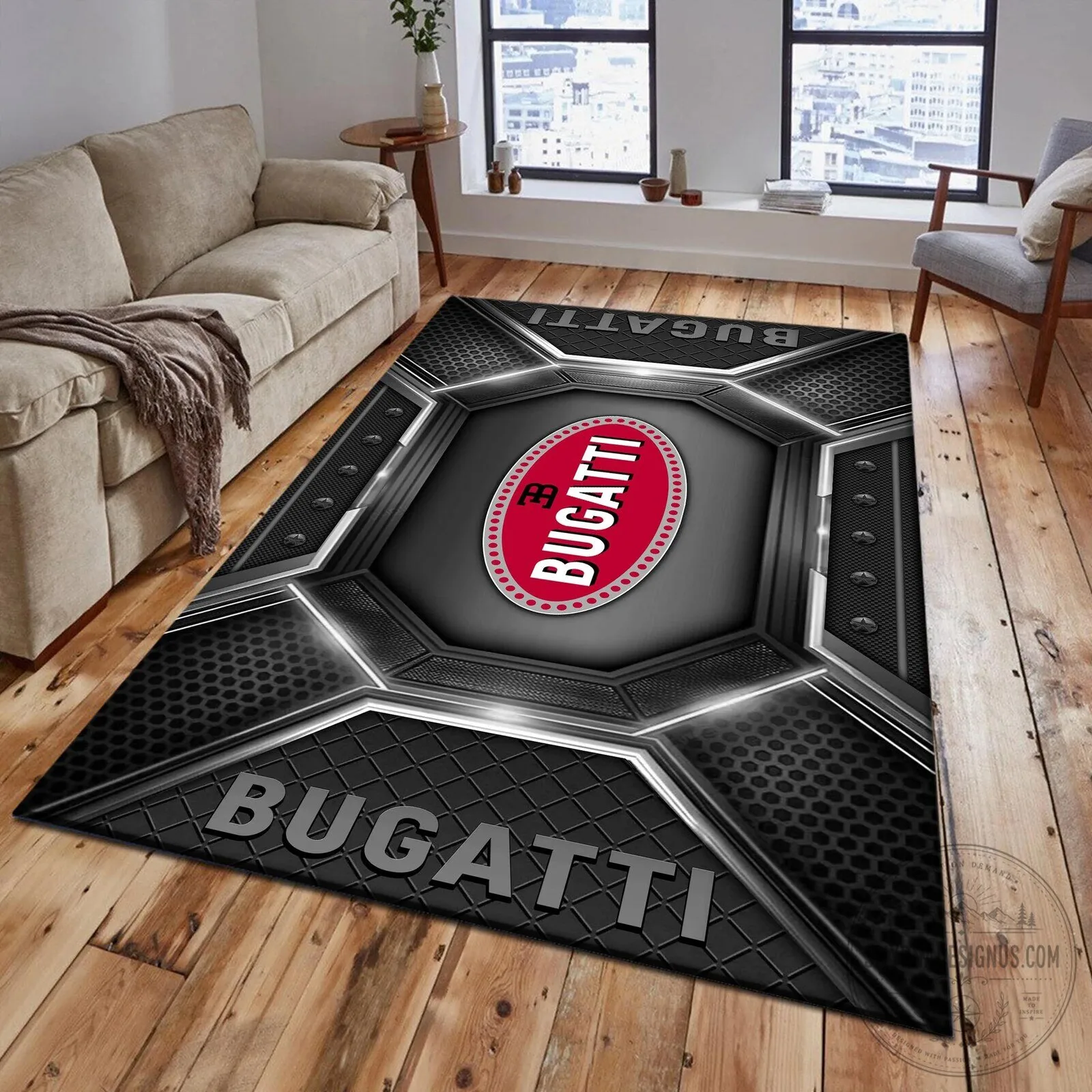 Bugatti Logo Racing Car Fan Area Rug 11 Bugatti Logo Racing Car Fan Area Rug