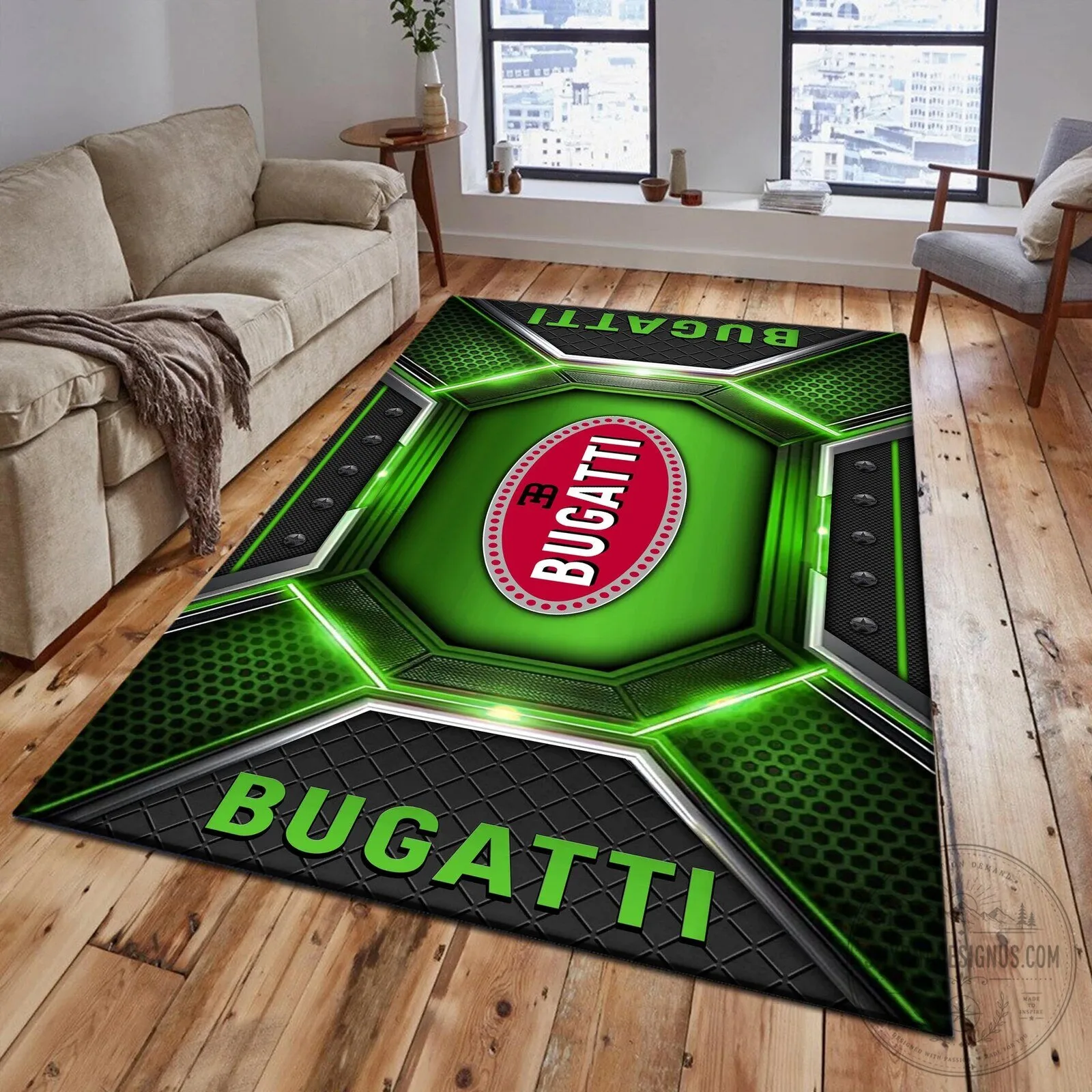 Bugatti Logo Racing Car Fan Area Rug 12 Bugatti Logo Racing Car Fan Area Rug