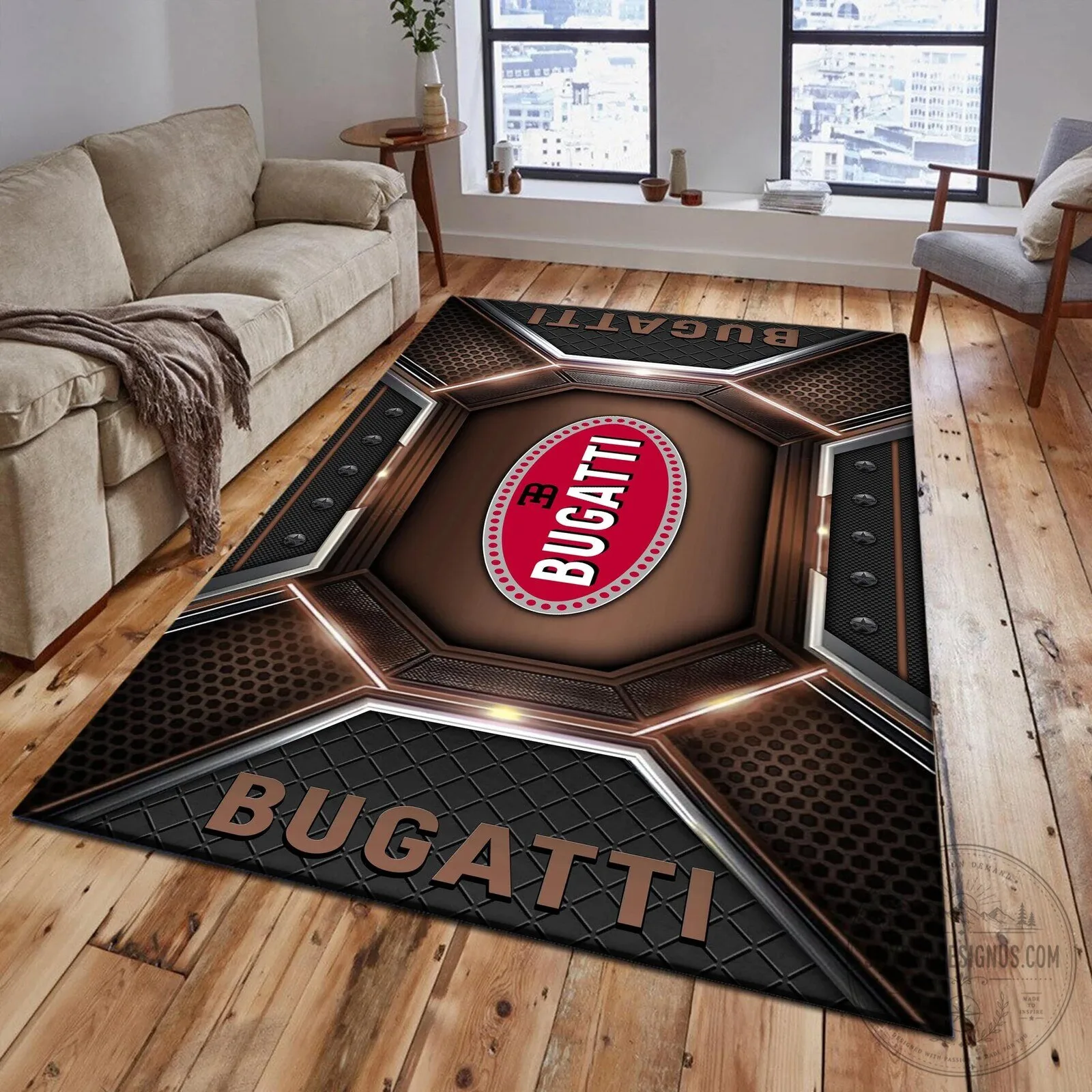 Bugatti Logo Racing Car Fan Area Rug 14 Bugatti Logo Racing Car Fan Area Rug