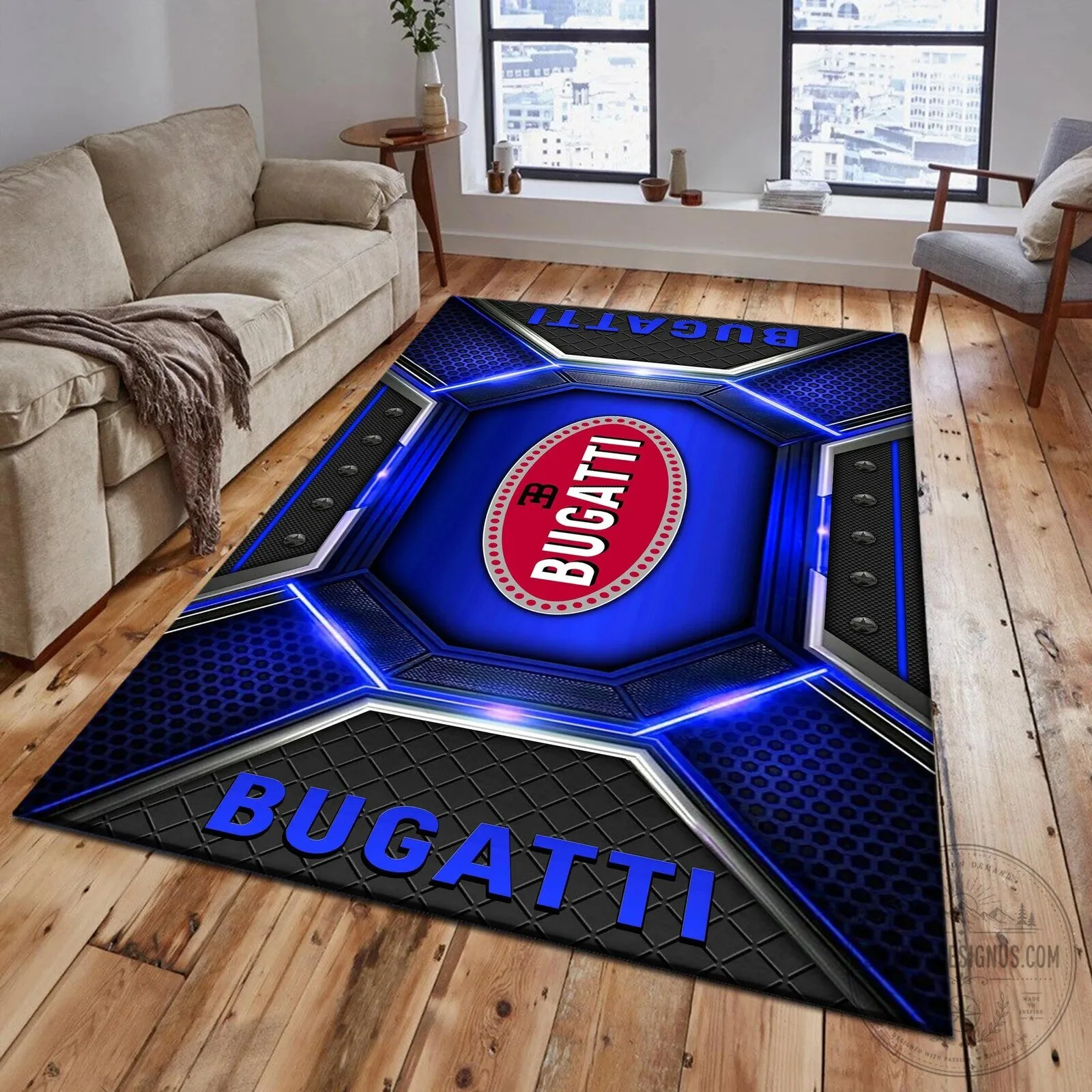 Bugatti Logo Racing Car Fan Area Rug 15 Bugatti Logo Racing Car Fan Area Rug