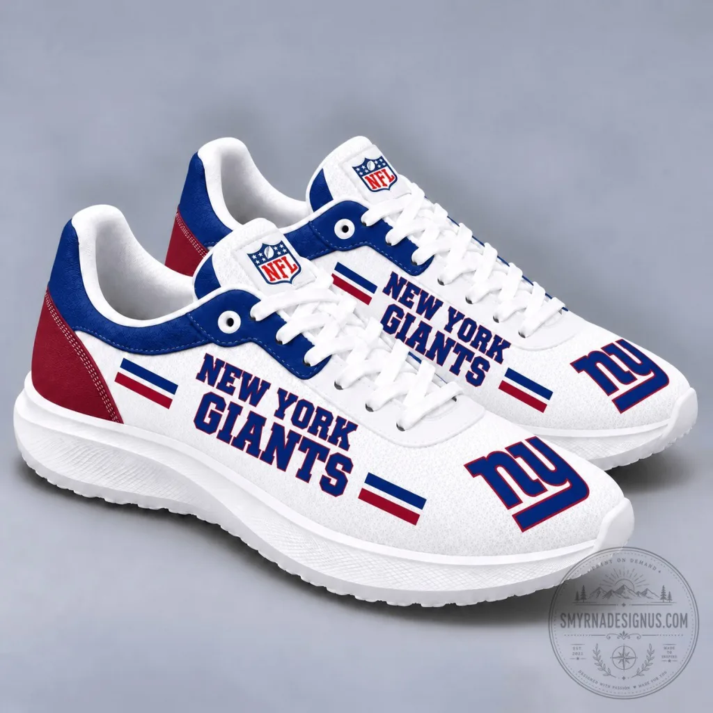 New York Giants NFL Team Logo White Athletic Sneakers New York Giants NFL Team Logo White Athletic Sneakers